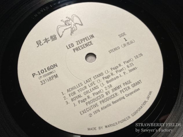Led zeppelin, Presenceの日本盤にもある: STRAWBERRY FIELDS